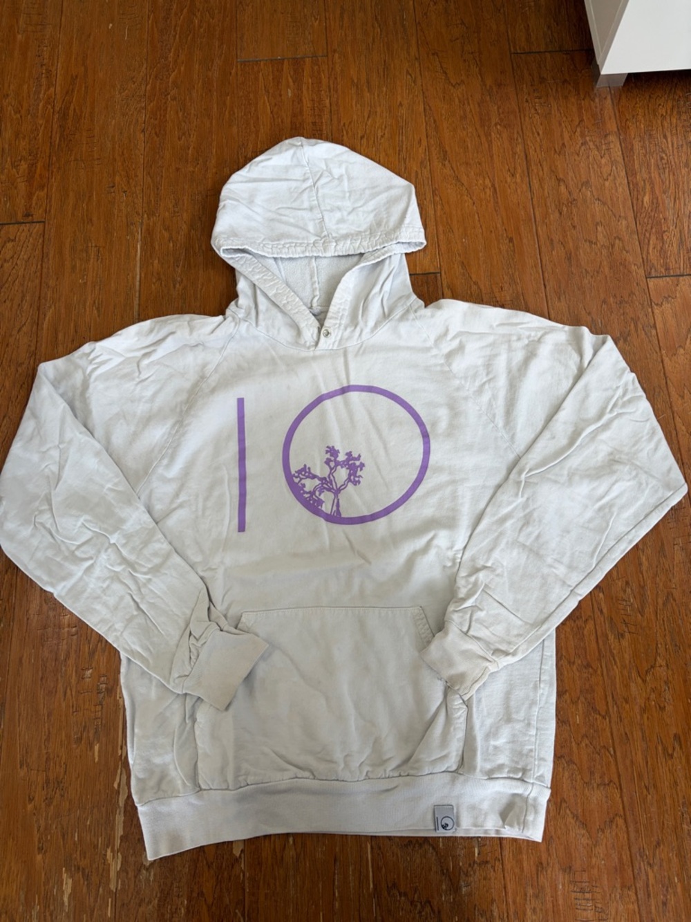 White Hoodie with Ten Tree Lavender Graphic